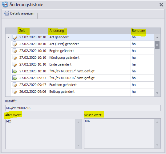 Aenderungshistorie