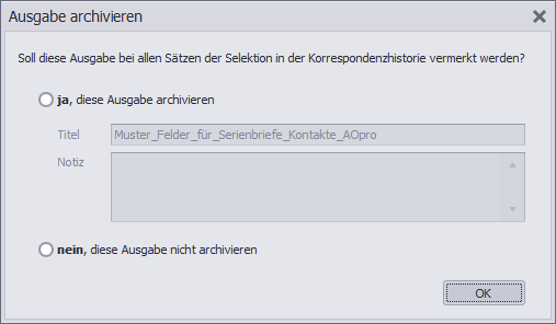 Dialogfenster-Ausgabe-archivieren