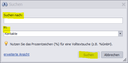 Dialogfenster-Suchen
