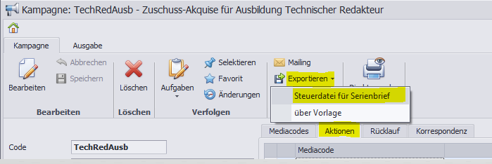 Kampagne-Aktion-Export-Aufruf