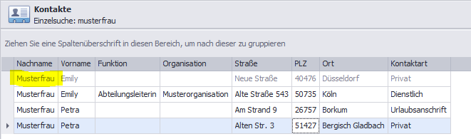 Kontakt-deaktiviert-Hauptfenster