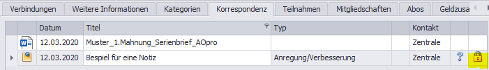 Korrespondenz-Zugriff2