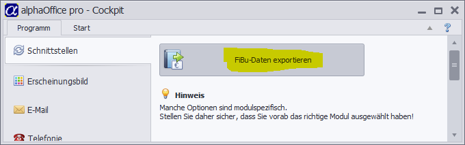 Programm-Schnittstellen-FiBuDaten