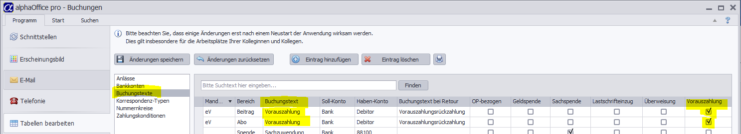 Programm-Tabellen-Buchungstexte-Vorauszahlung