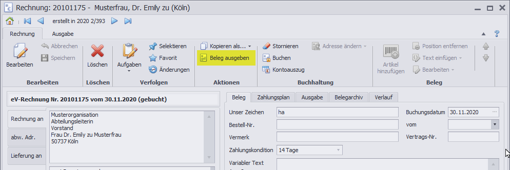 Rechnung-Beleg-ausgeben