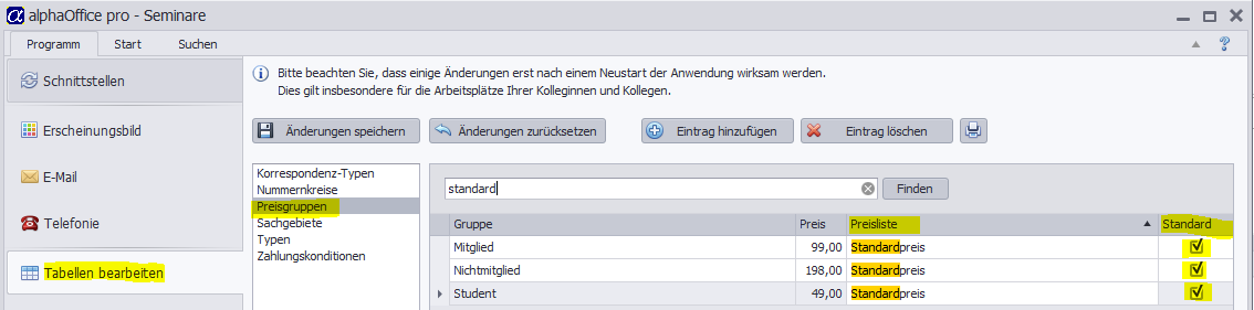 Seminare-Preisgruppen-Preisliste-Standard