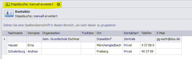 Stapelsuche-Ergebnis