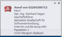 Telefonie-Anruf-Anzeige